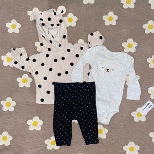 Carters. Just one you 0-3 month 3pc set